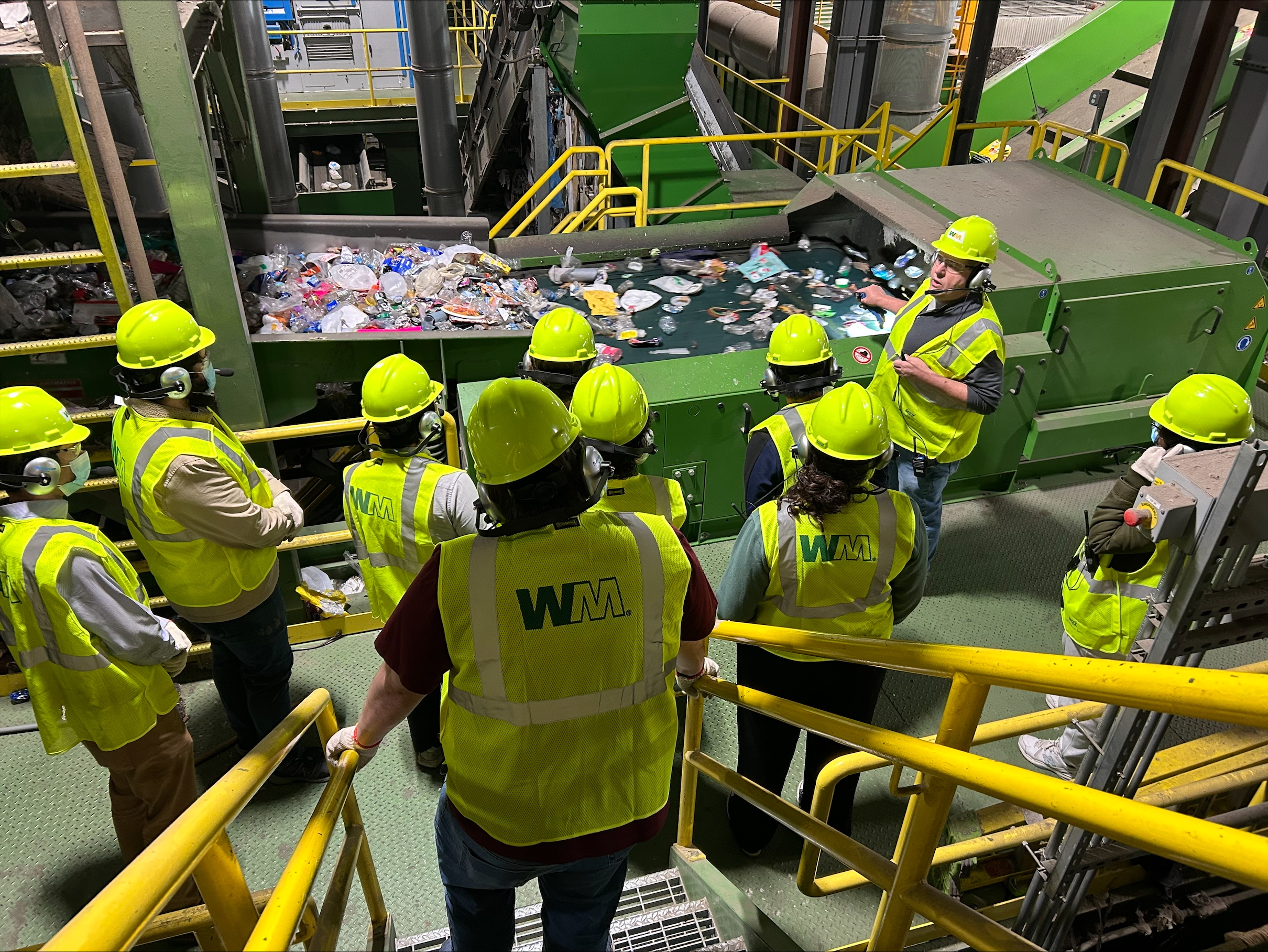 WM Facility tour of recycling center with polymers research lab